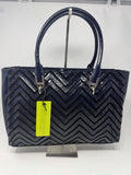 Versace Jeans navy patent chevron embossed tote bag – photo 1 of 9