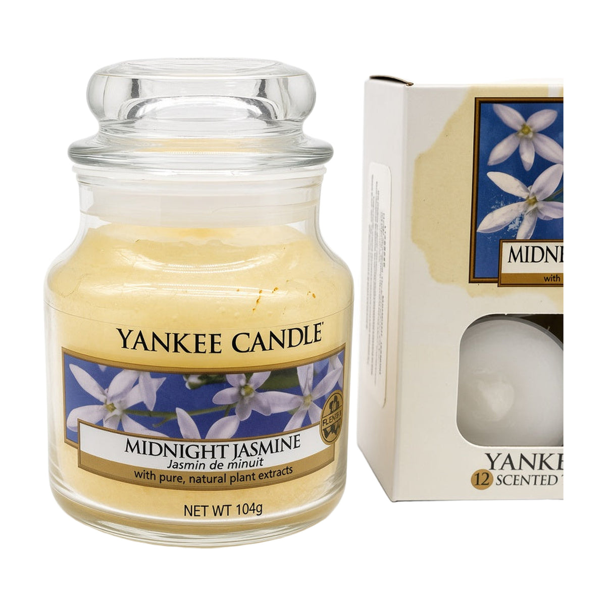 Yankee Candle Midnight Jasmine small jar 104g with tea light box