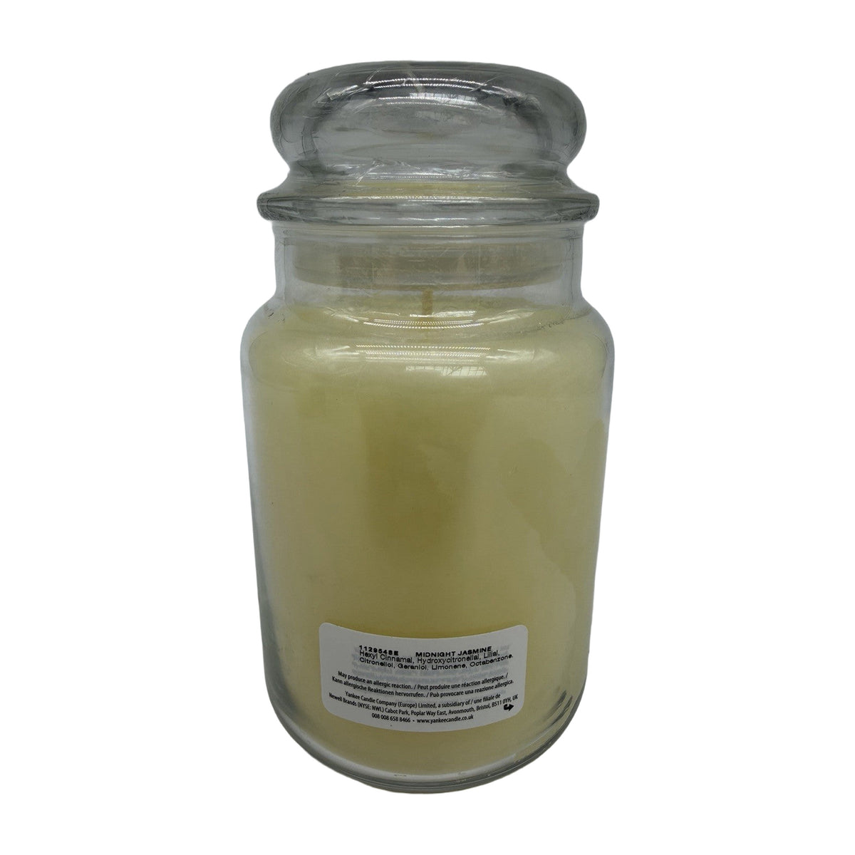 Yankee Candle Midnight Jasmine Large Jar 623g – back with ingredients label