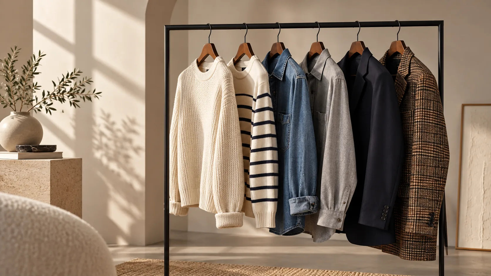 A curated edit of clothing on a rail